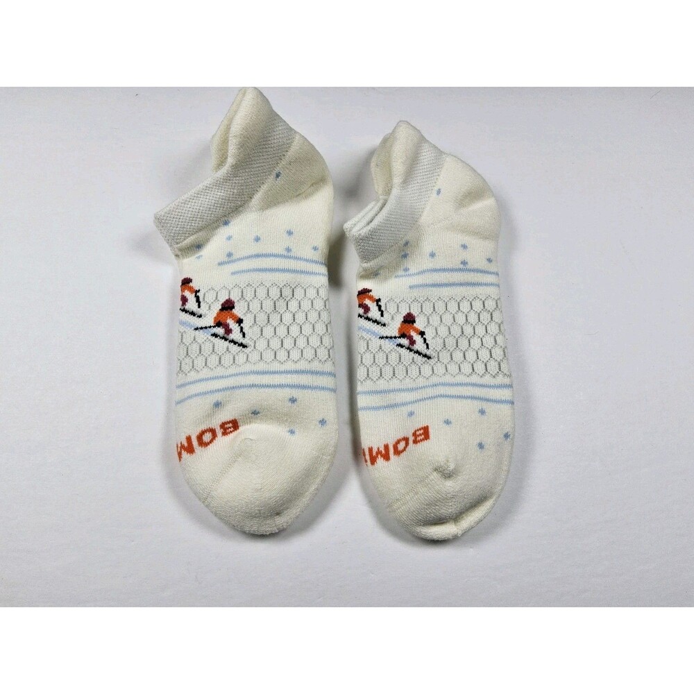 Bombas Winter Ski Pattern Athletic Ankle Socks Lot Of 2 Pairs Size M